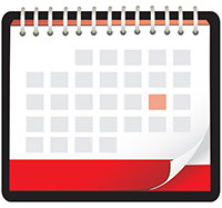 Calendar icon with red